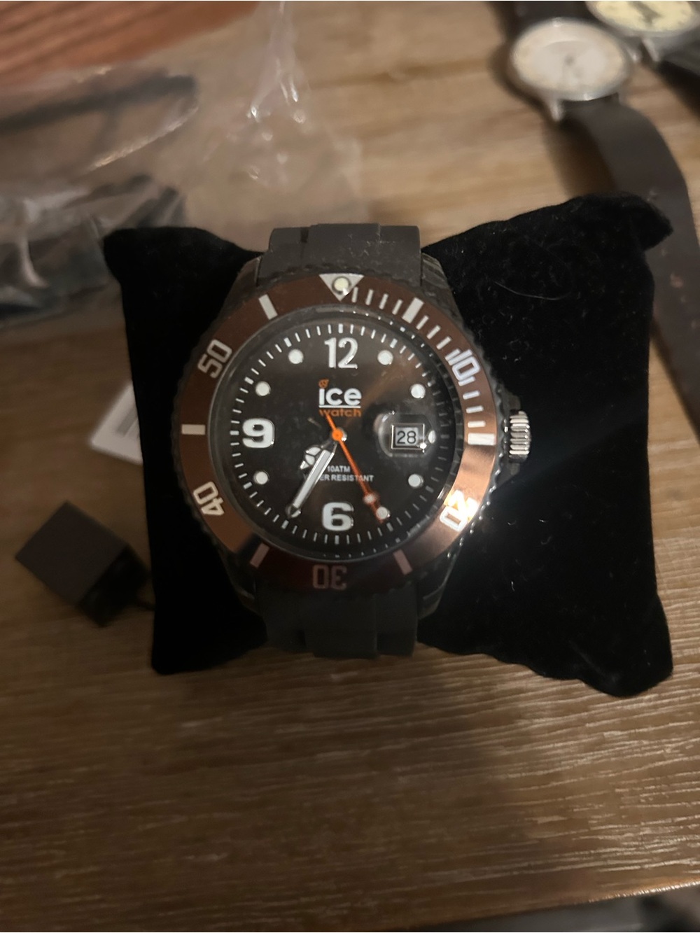 Ice Men's Black Dial Watch with Brown Metallic Bezel